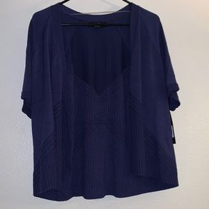 GNW Women’s Plus Short Blue Shrug 1x